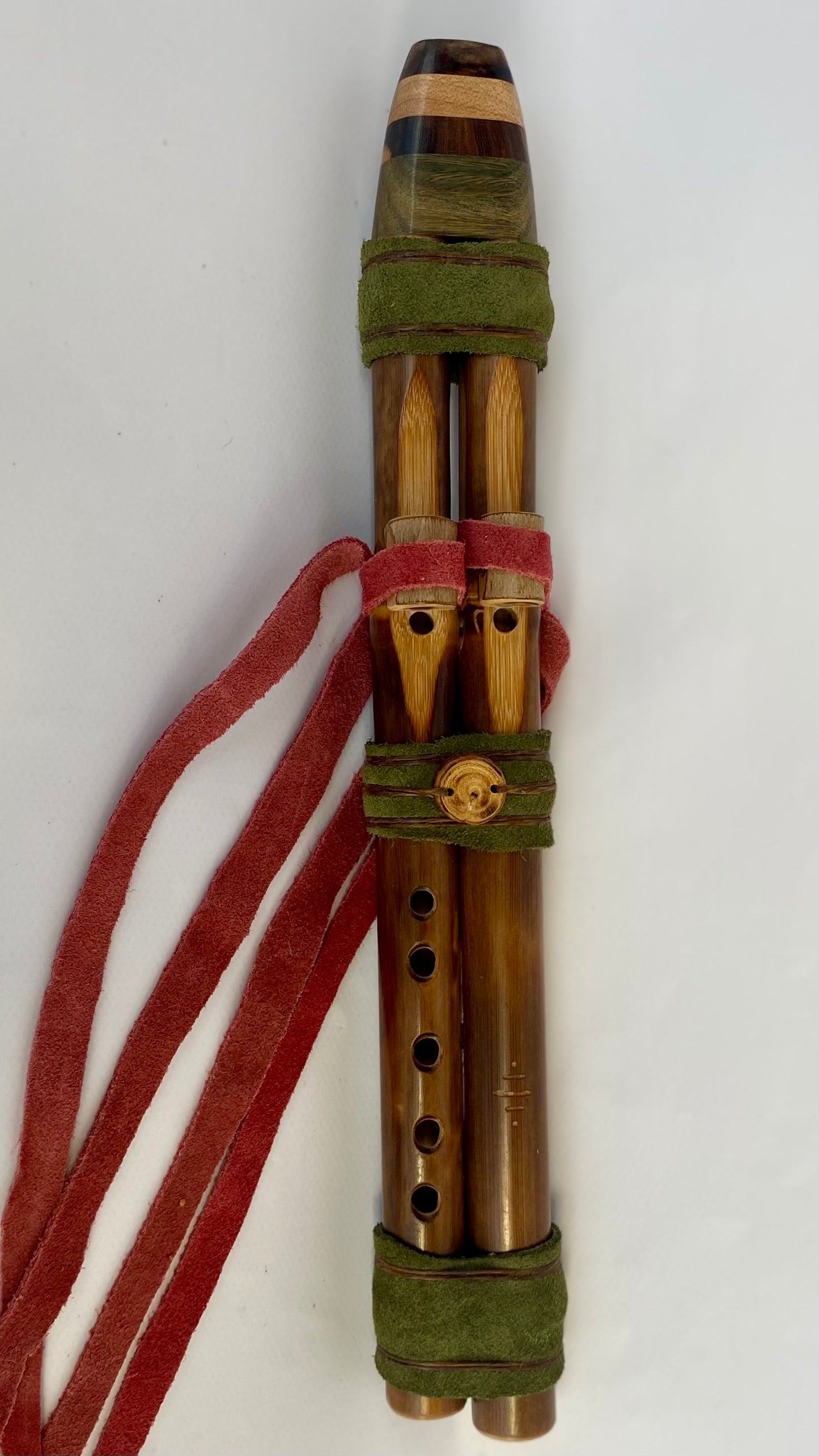 Double Native American Flute - Drone Flute -FR-High