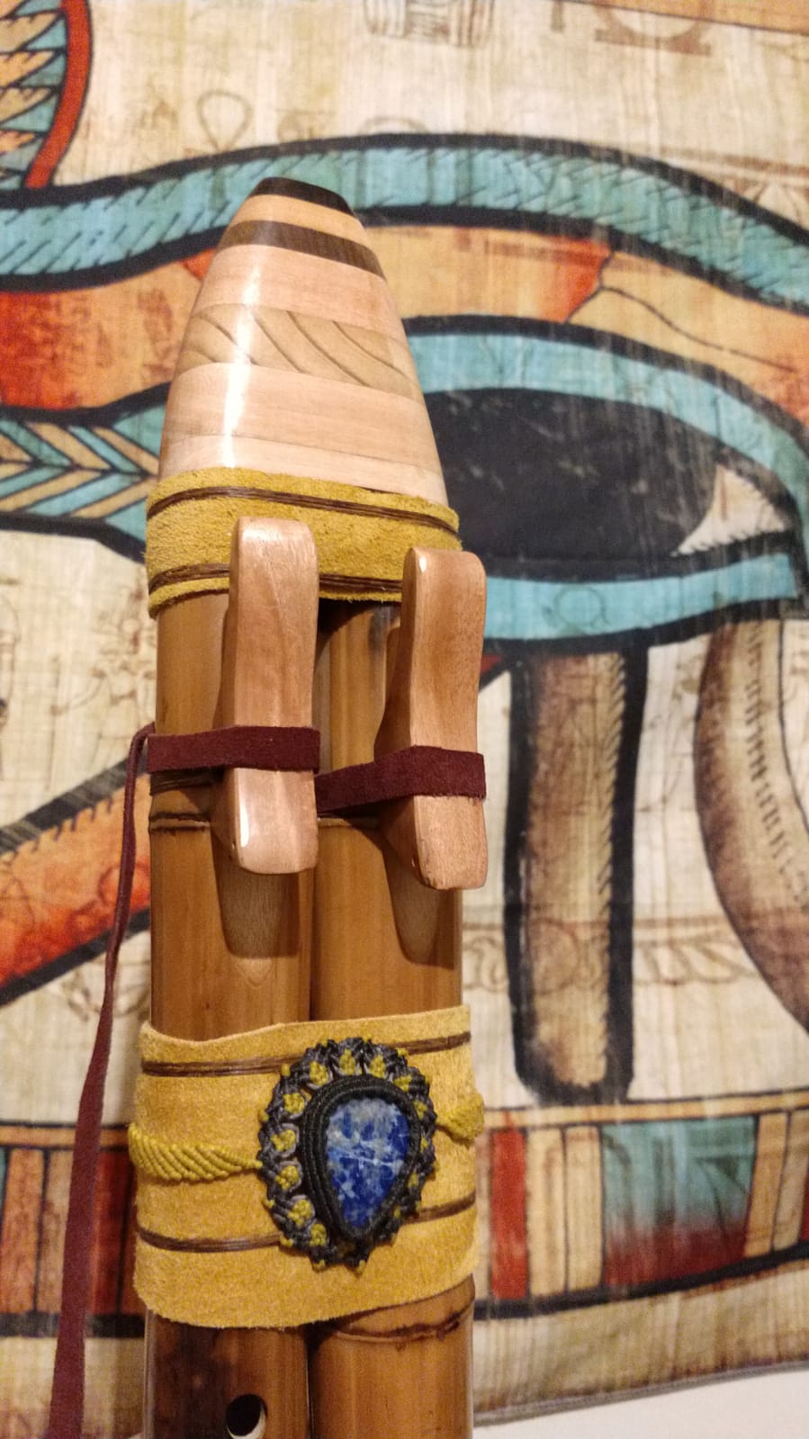 Double Native American Flute - Drone Flute -FR-Bass