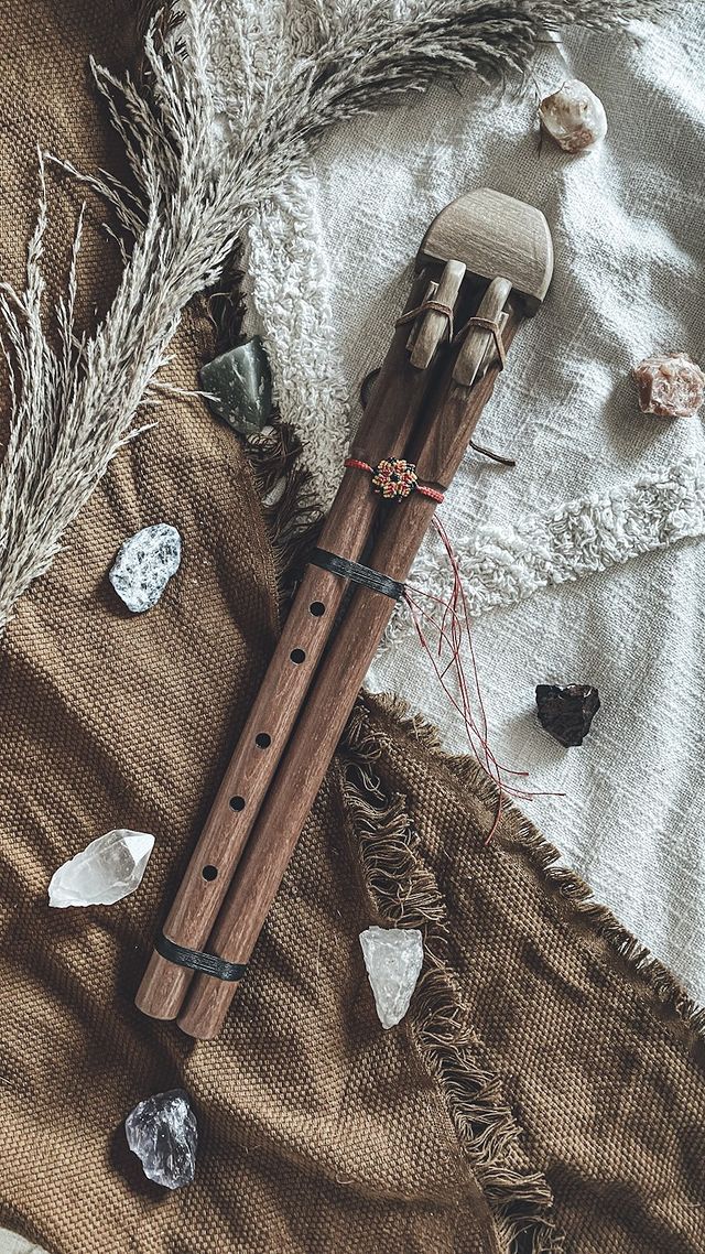 Double Native American Flute - Drone Flute - BA Wood