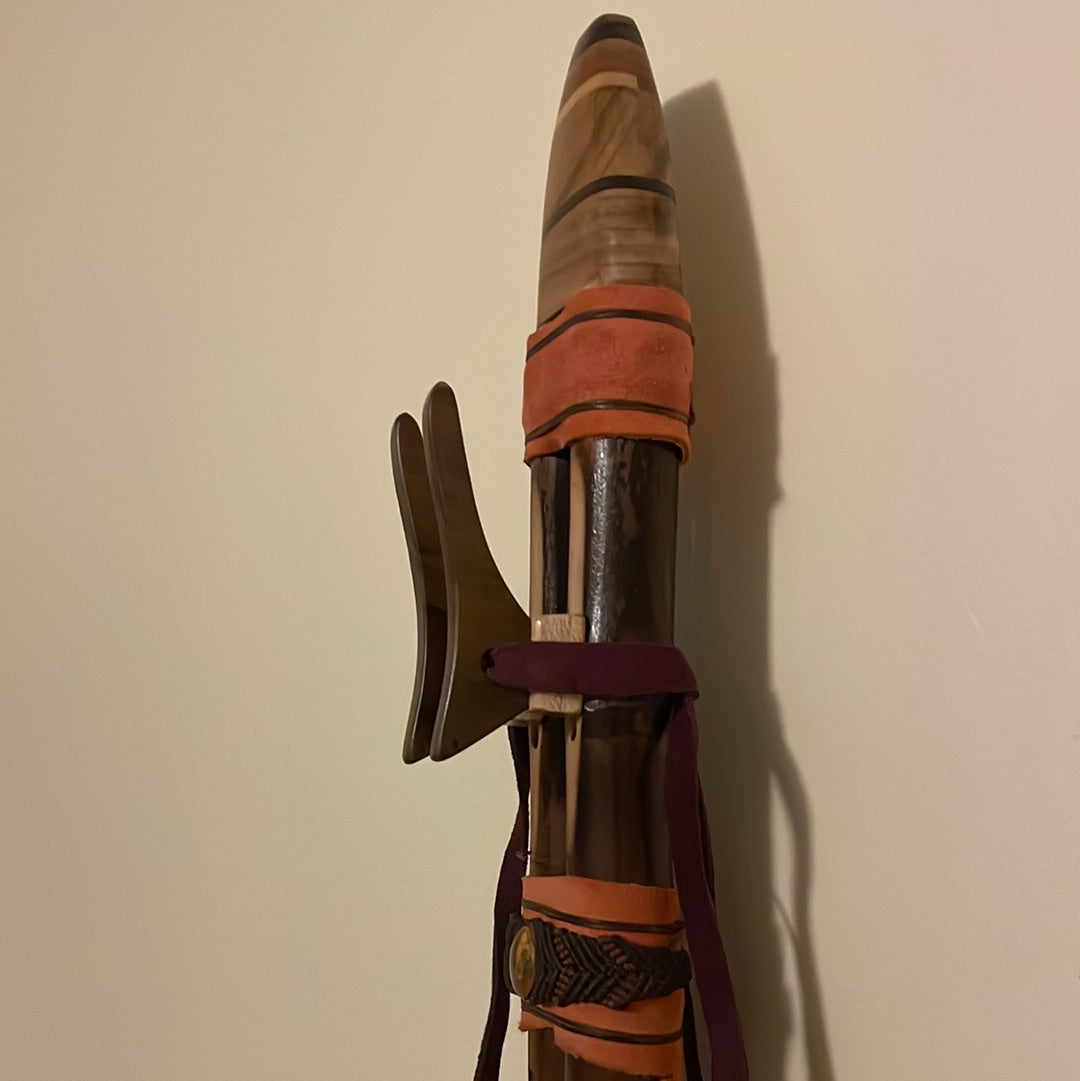 Double Native American Flute - Drone Flute -FR-Mid